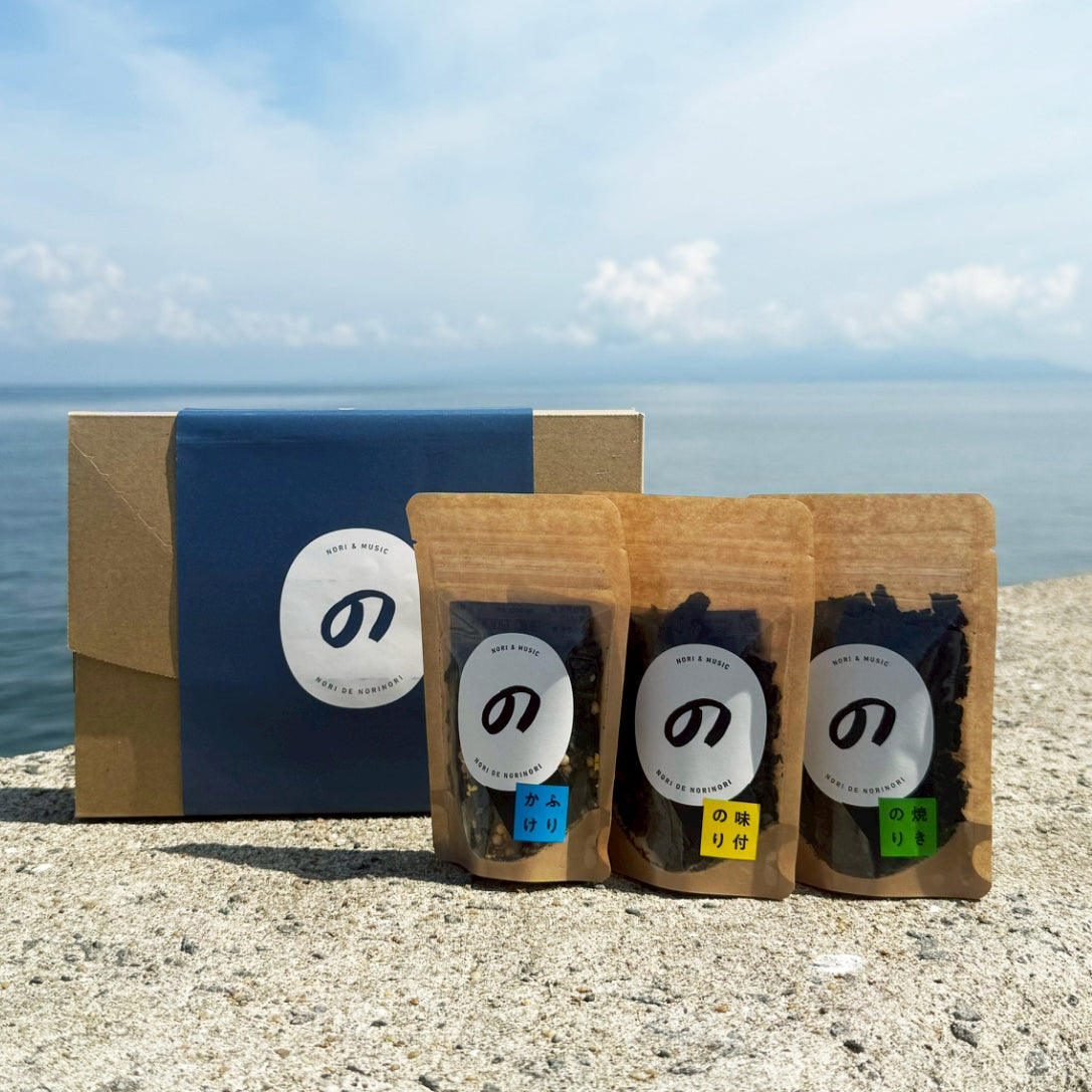 のりでノリノリ（ふりかけ・味付のり・焼きのり）｜箱入り3個セット【有明海産】（クラフト）